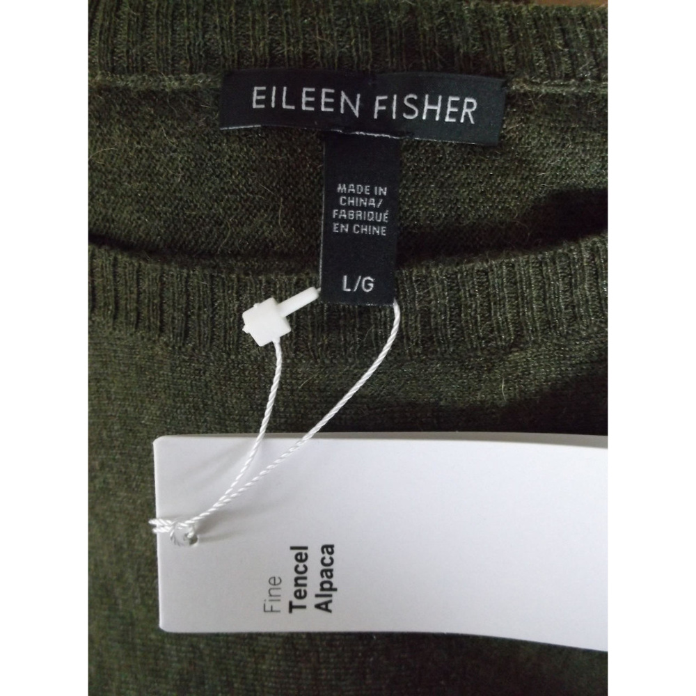 Eileen Fisher alpaca tencel hi-low boxy sweater - Picture 6 of 6